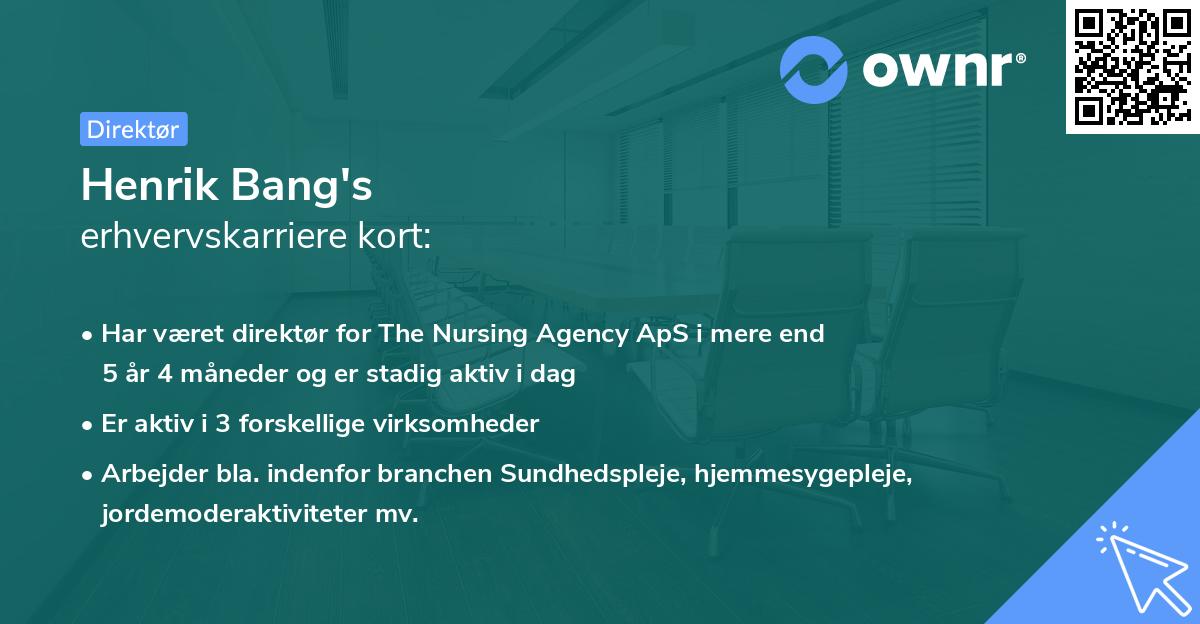 Henrik Bang's erhvervskarriere kort