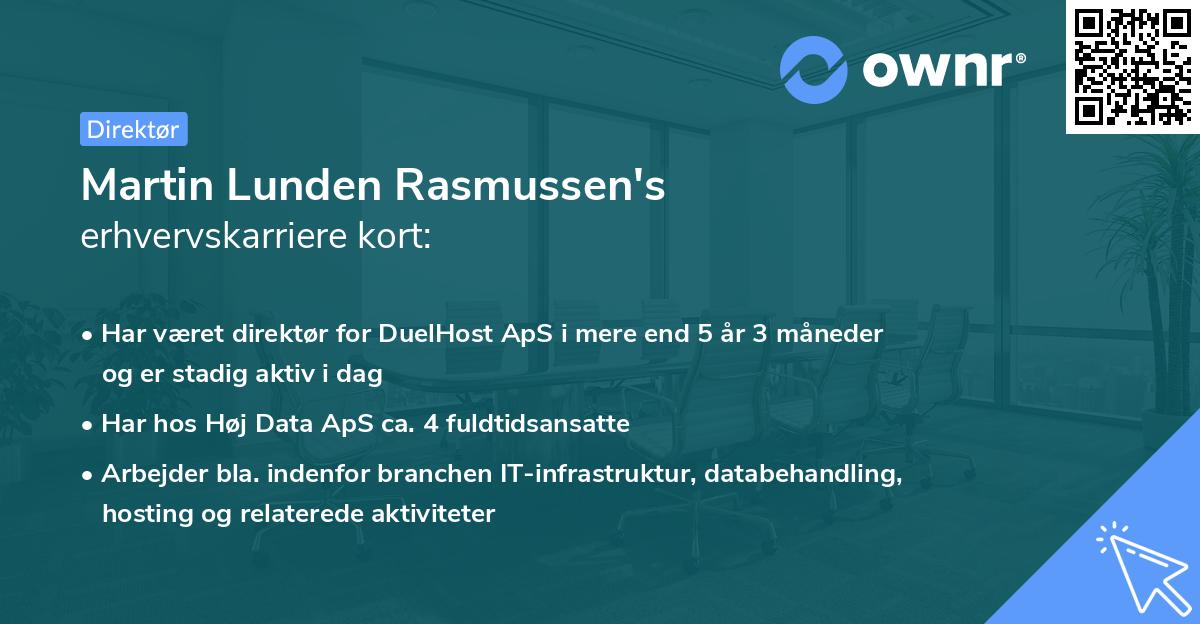 Martin Lunden Rasmussen's erhvervskarriere kort