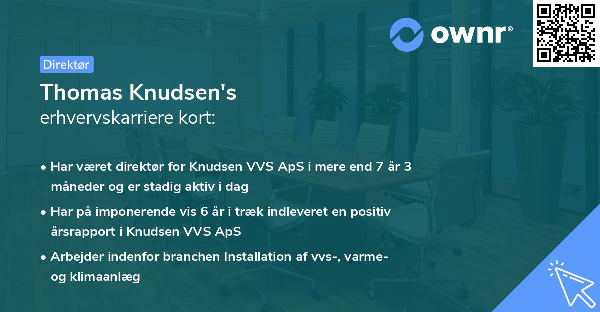 Thomas Knudsen's erhvervskarriere kort