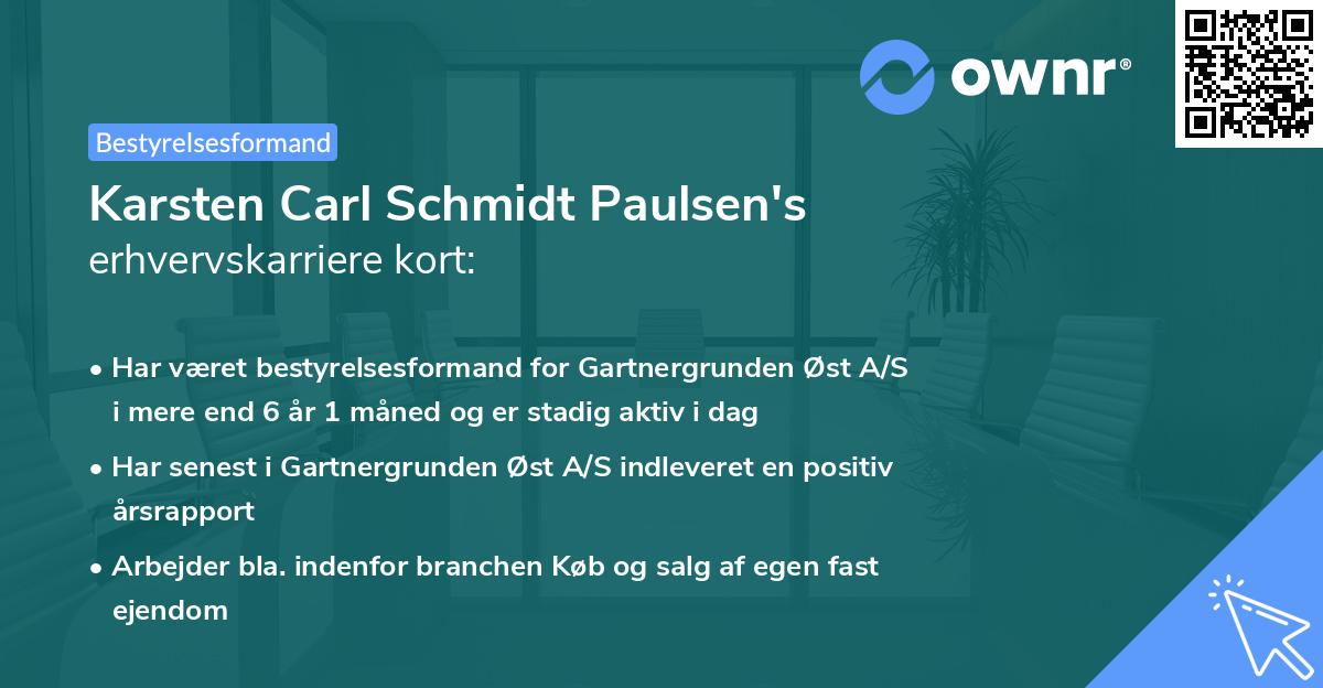 Karsten Carl Schmidt Paulsen's erhvervskarriere kort
