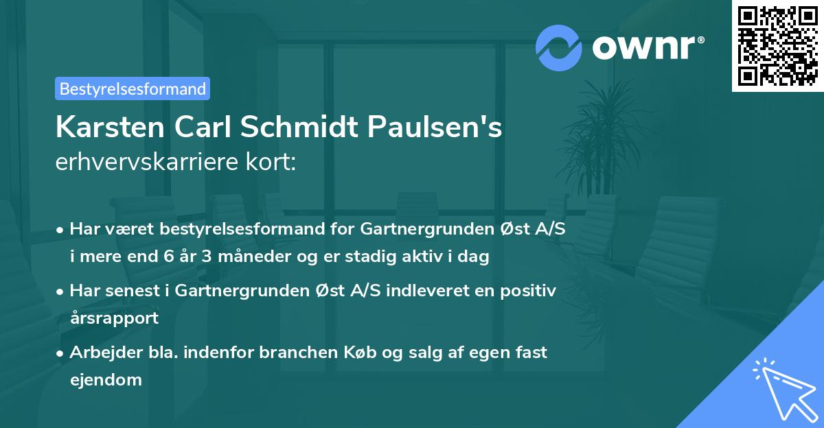Karsten Carl Schmidt Paulsen's erhvervskarriere kort