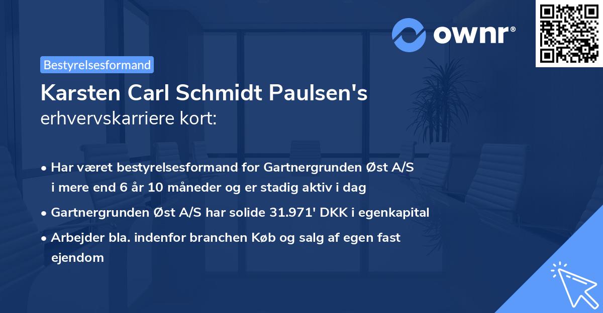 Karsten Carl Schmidt Paulsen's erhvervskarriere kort
