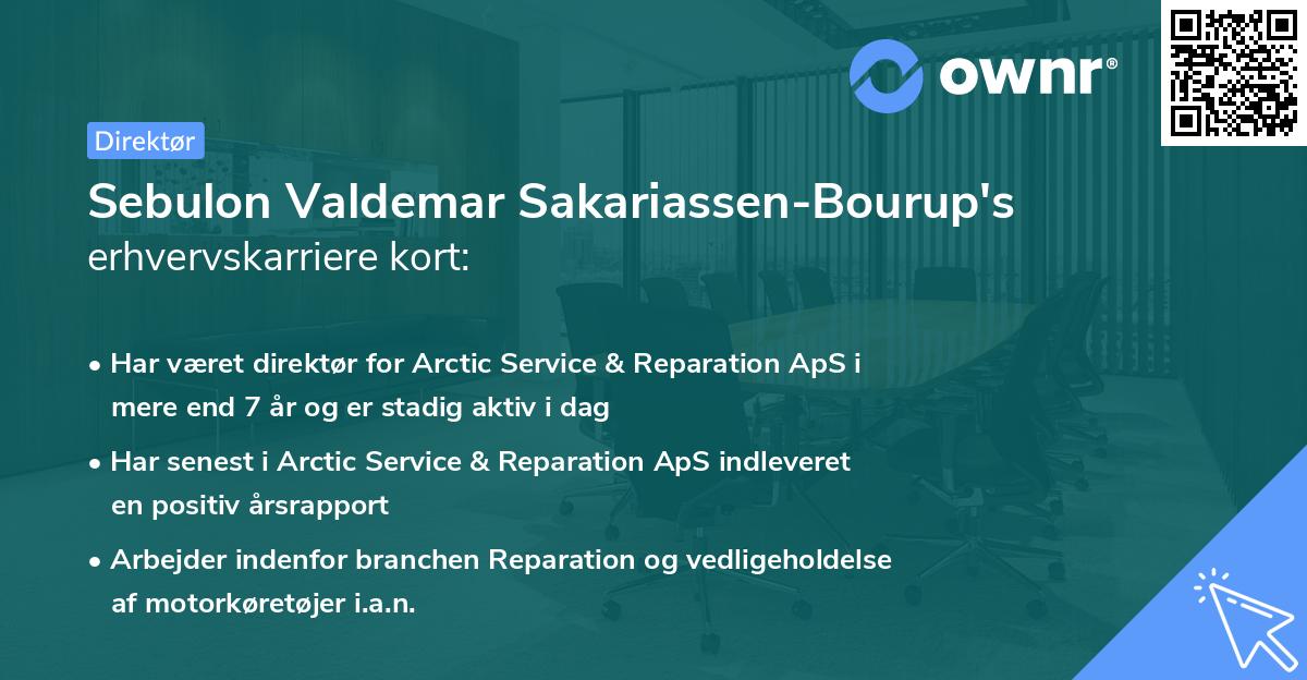 Sebulon Valdemar Sakariassen-Bourup's erhvervskarriere kort