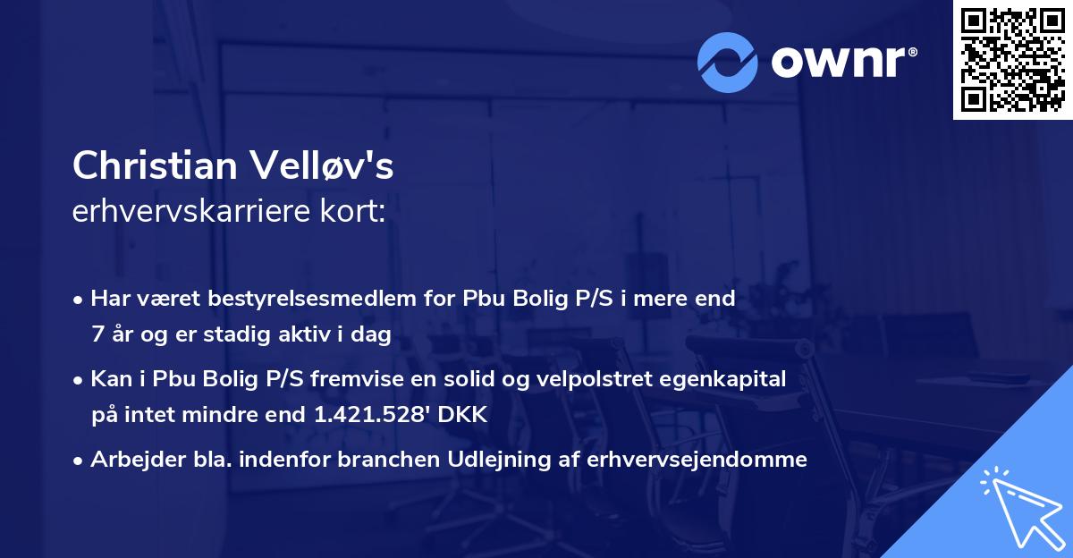 Christian Velløv's erhvervskarriere kort