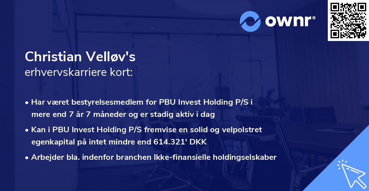 Christian Velløv's erhvervskarriere kort