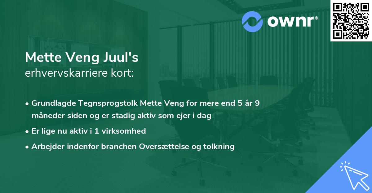 Mette Veng Juul's erhvervskarriere kort