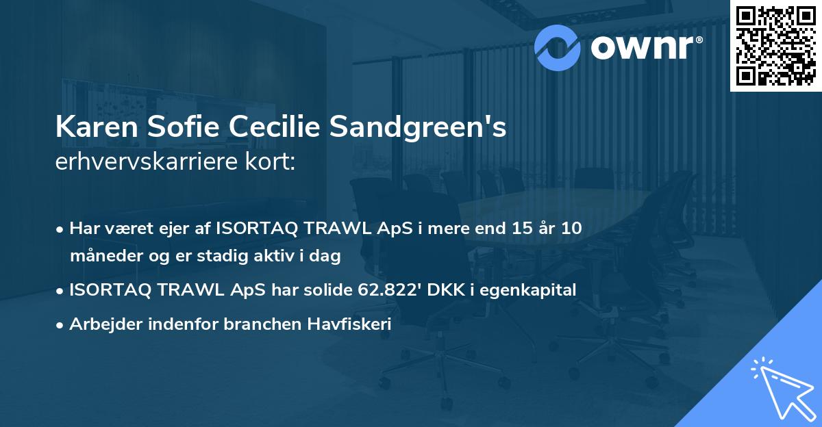 Karen Sofie Cecilie Sandgreen's erhvervskarriere kort