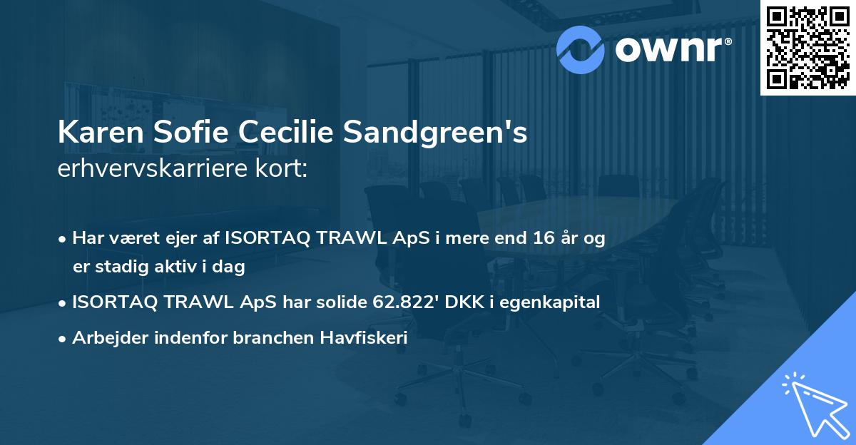 Karen Sofie Cecilie Sandgreen's erhvervskarriere kort
