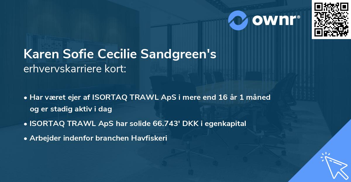 Karen Sofie Cecilie Sandgreen's erhvervskarriere kort