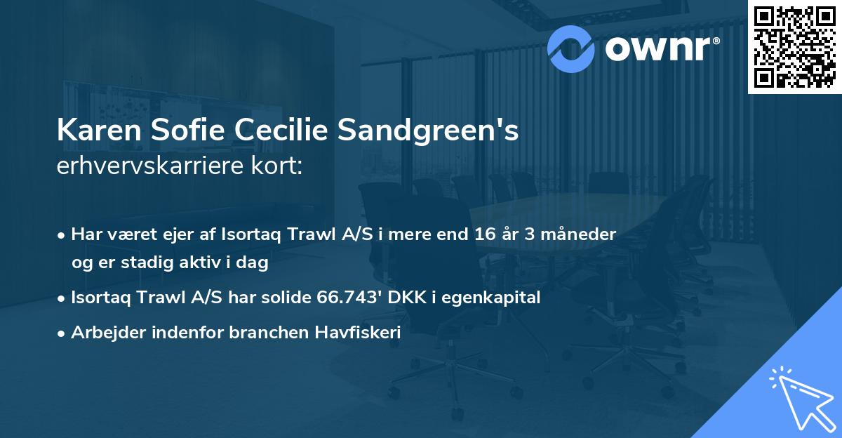 Karen Sofie Cecilie Sandgreen's erhvervskarriere kort
