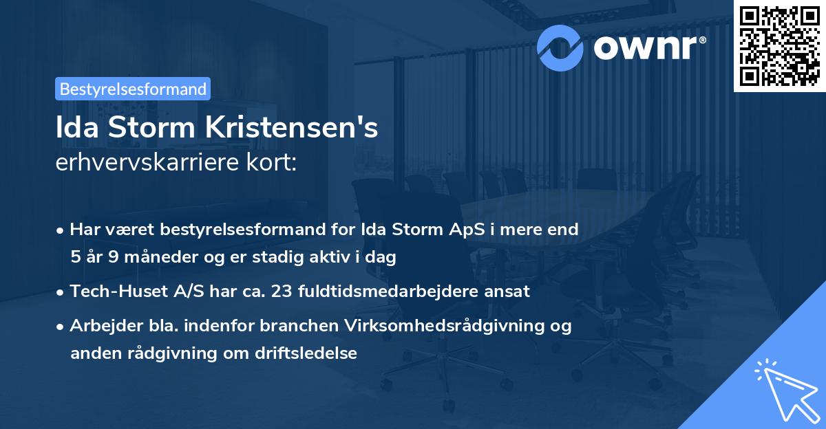 Ida Storm Kristensen's erhvervskarriere kort