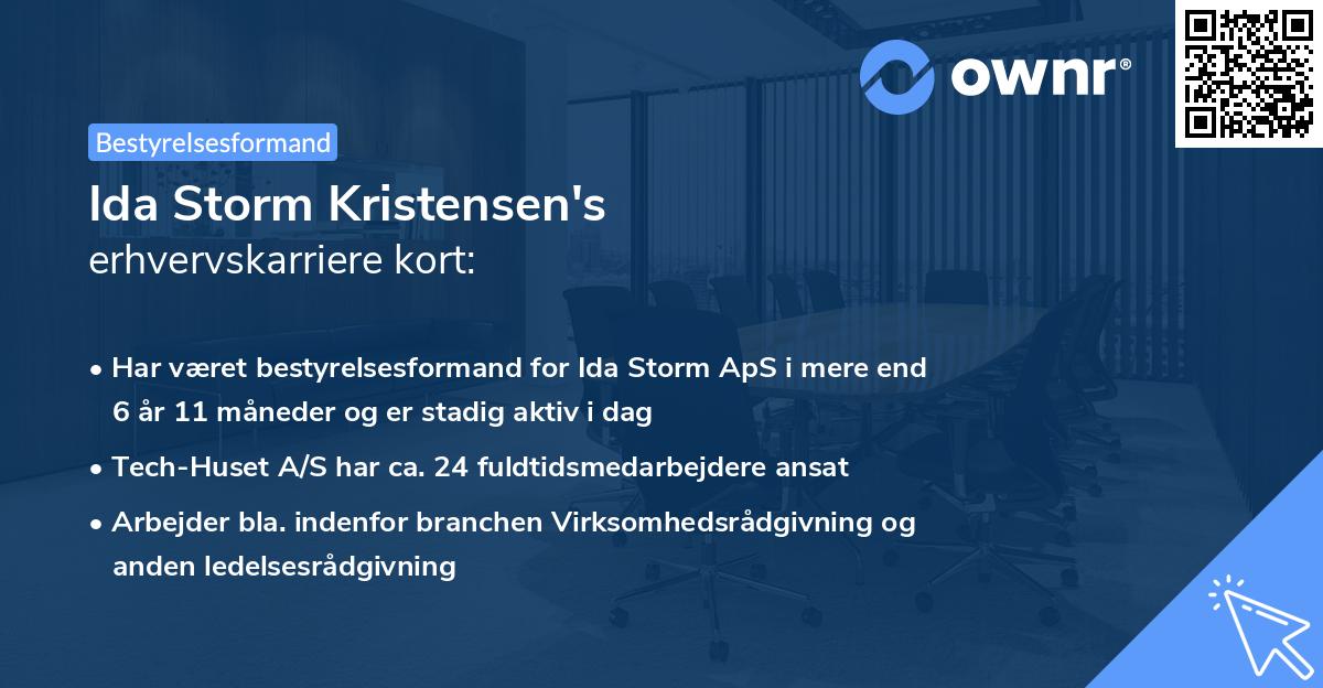 Ida Storm Kristensen's erhvervskarriere kort