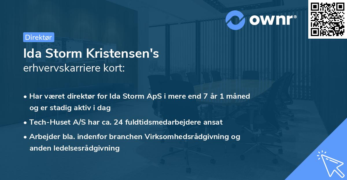 Ida Storm Kristensen's erhvervskarriere kort