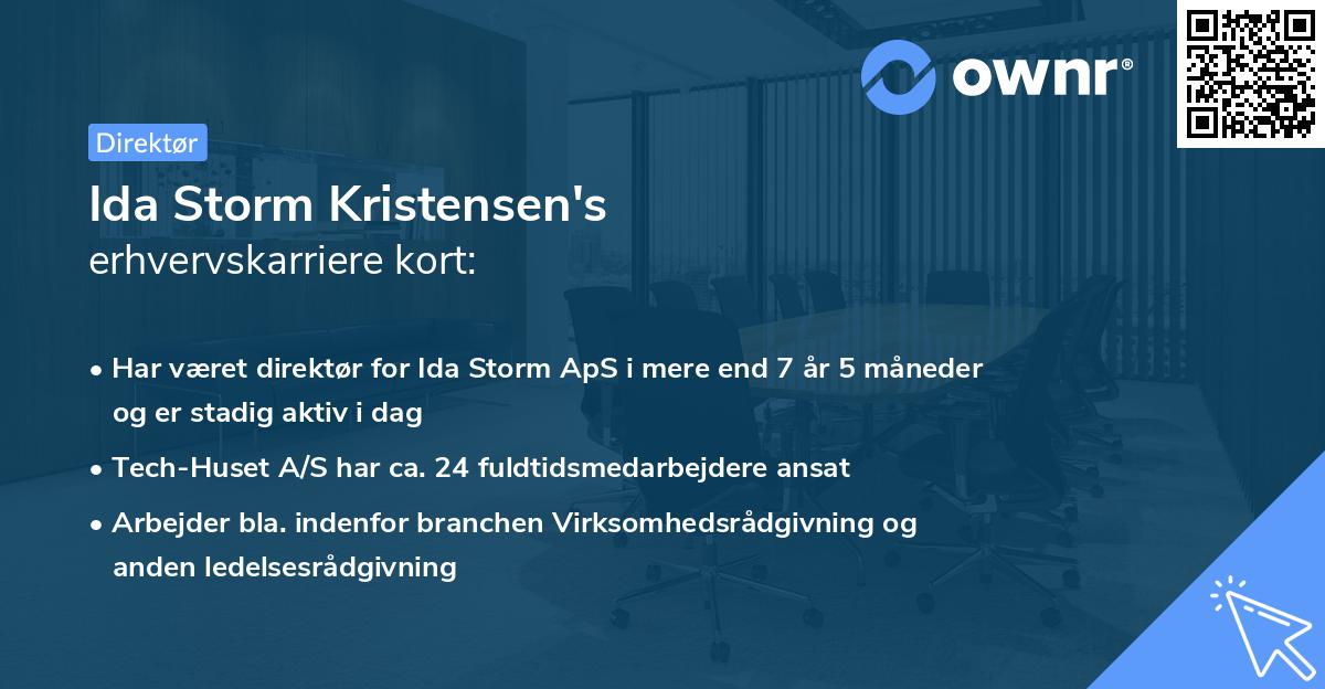 Ida Storm Kristensen's erhvervskarriere kort