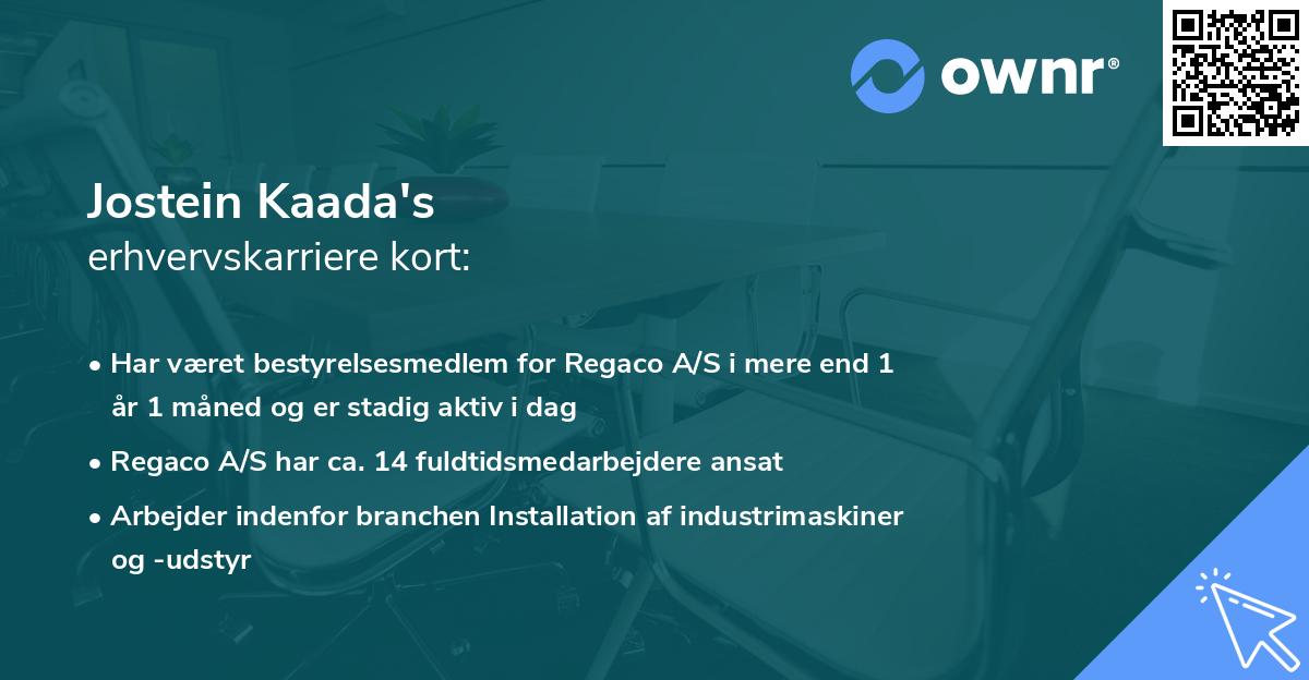 Jostein Kaada's erhvervskarriere kort