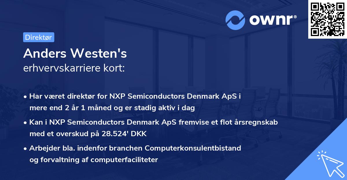 Anders Westen's erhvervskarriere kort