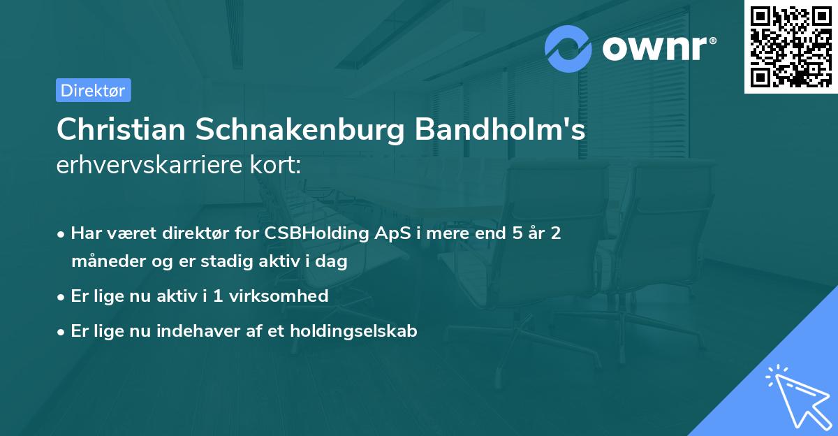 Christian Schnakenburg Bandholm's erhvervskarriere kort