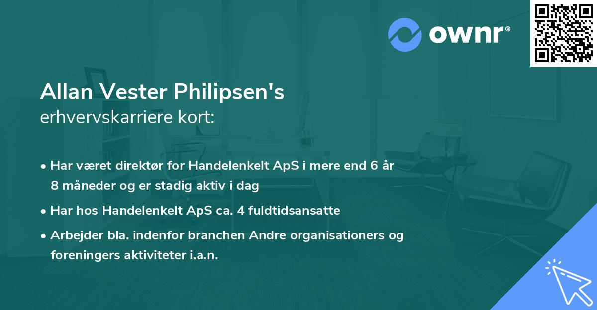 Allan Vester Philipsen's erhvervskarriere kort