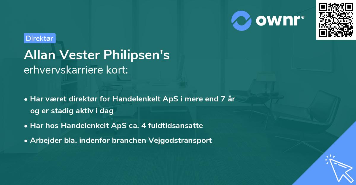 Allan Vester Philipsen's erhvervskarriere kort