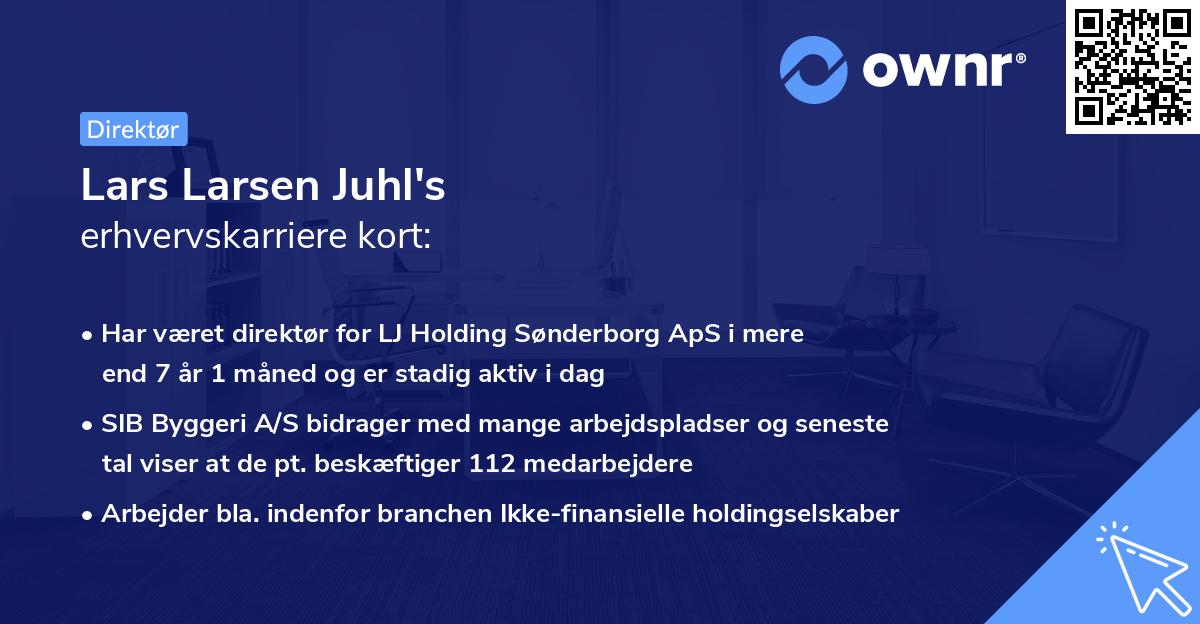 Lars Larsen Juhl's erhvervskarriere kort