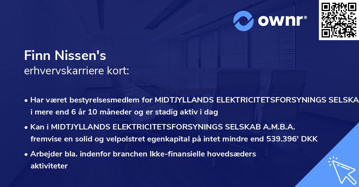 Finn Nissen's erhvervskarriere kort