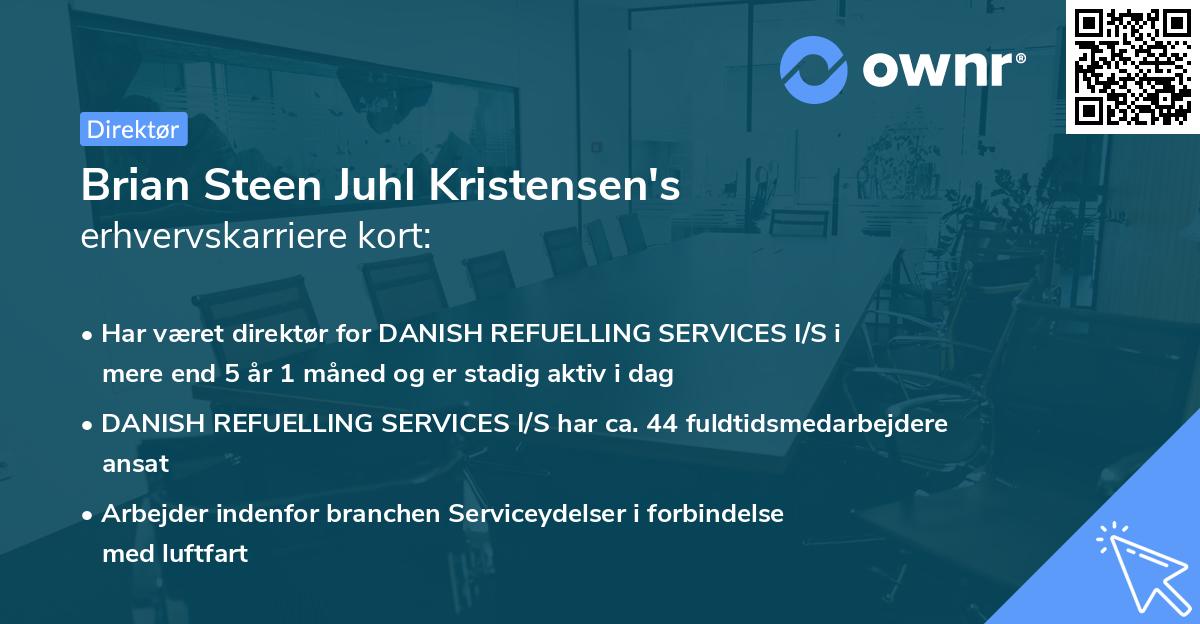 Brian Steen Juhl Kristensen's erhvervskarriere kort