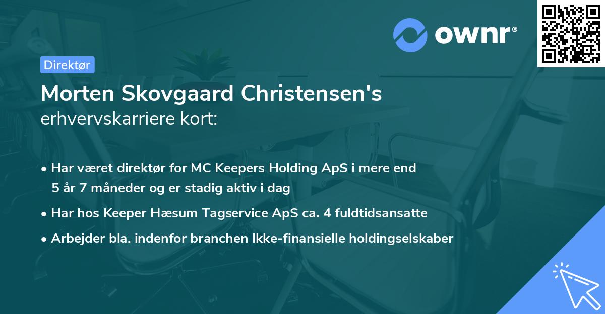 Morten Skovgaard Christensen's erhvervskarriere kort