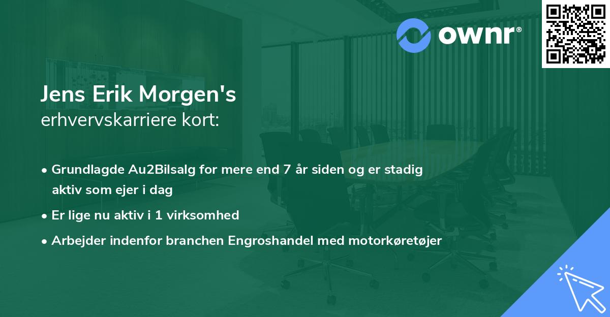 Jens Erik Morgen's erhvervskarriere kort