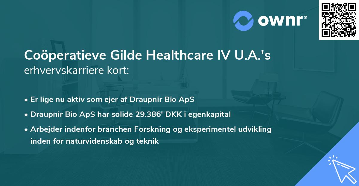 Coöperatieve Gilde Healthcare IV U.A.'s erhvervskarriere kort