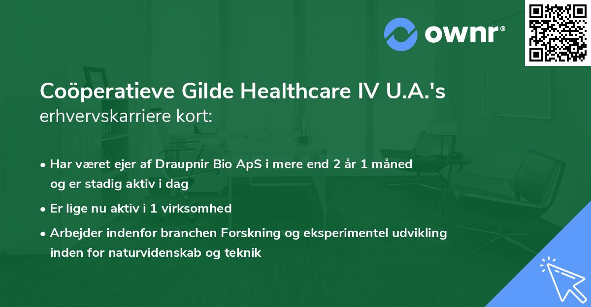 Coöperatieve Gilde Healthcare IV U.A.'s erhvervskarriere kort