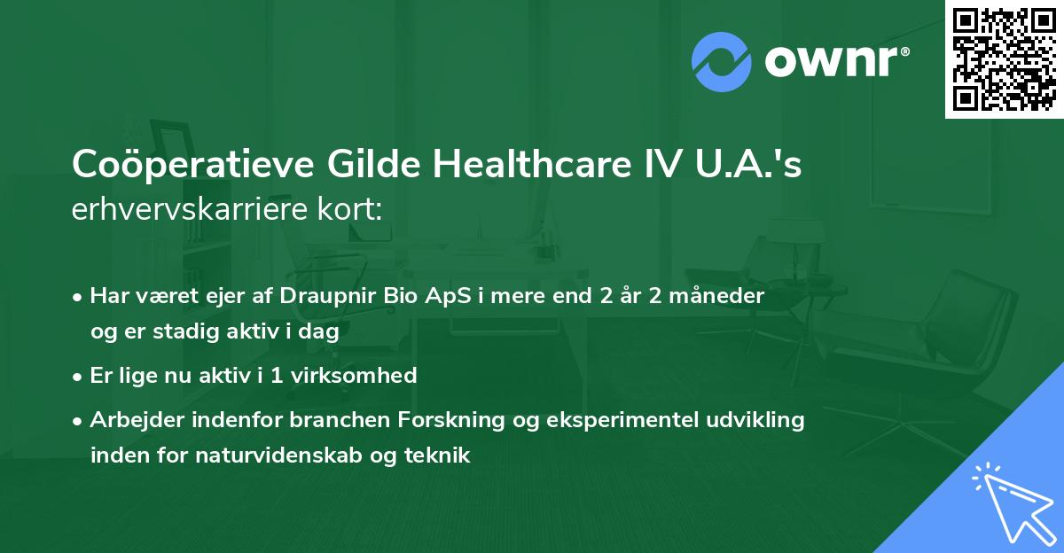Coöperatieve Gilde Healthcare IV U.A.'s erhvervskarriere kort