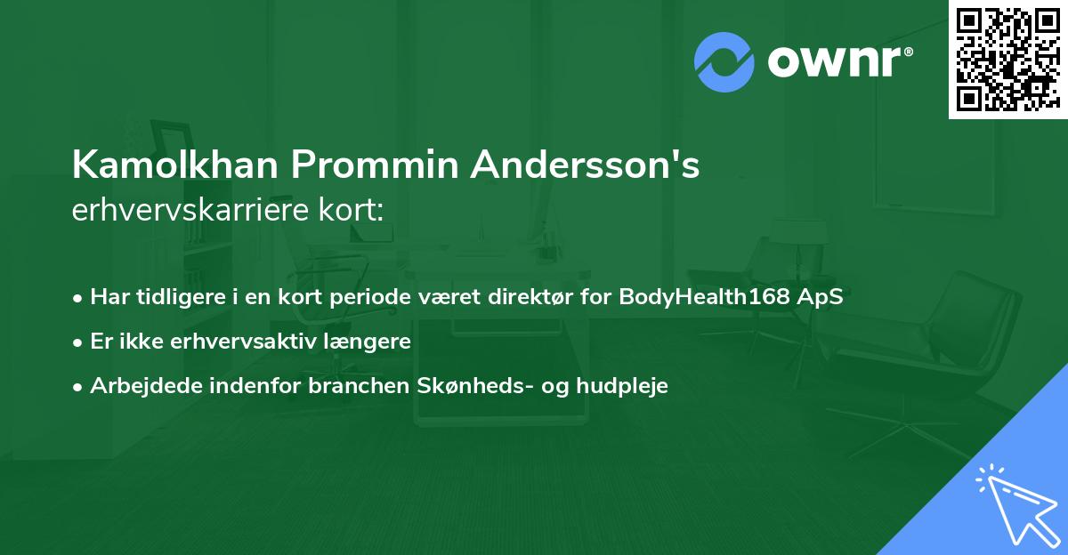 Kamolkhan Prommin Andersson's erhvervskarriere kort
