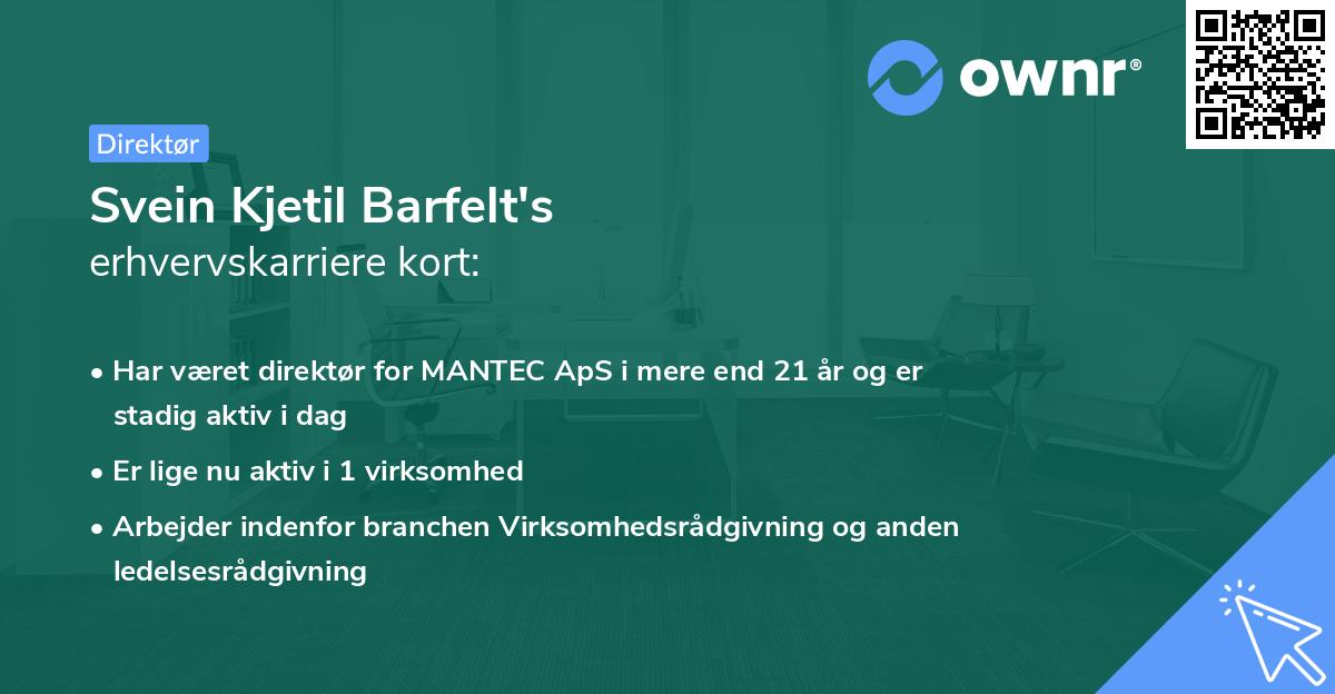 Svein Kjetil Barfelt's erhvervskarriere kort
