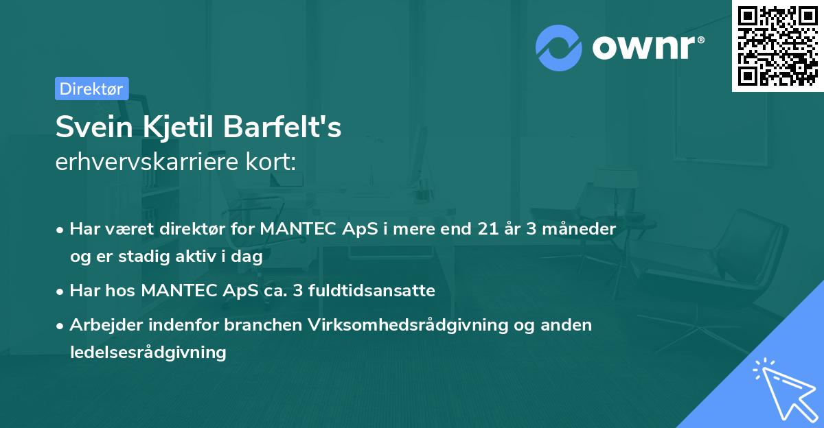 Svein Kjetil Barfelt's erhvervskarriere kort