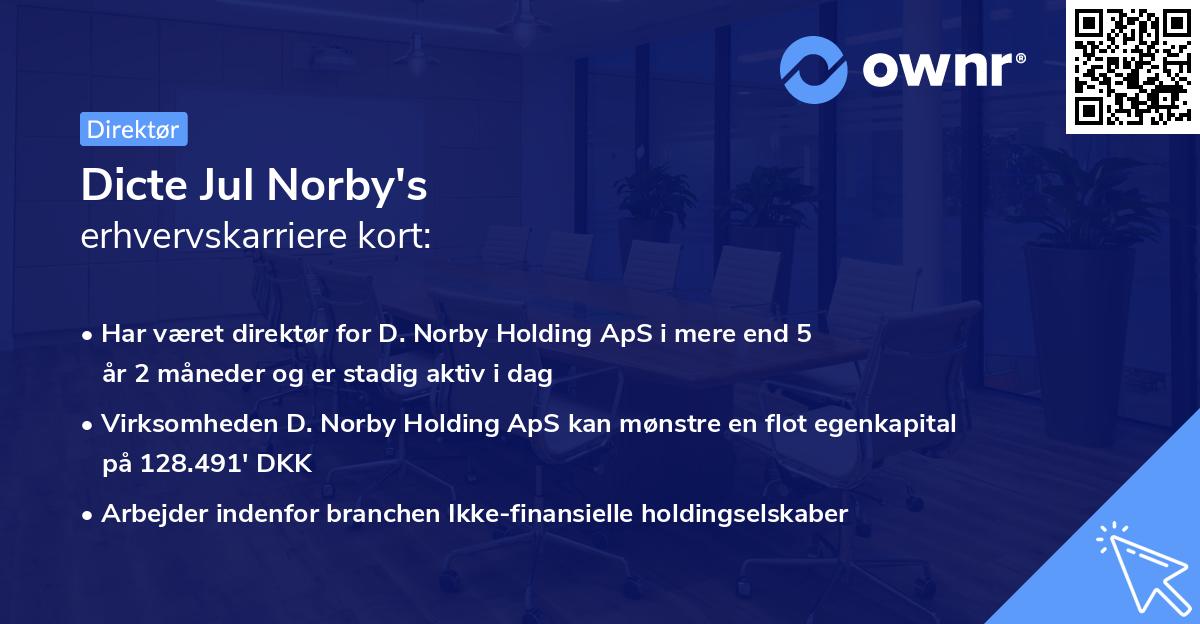 Dicte Jul Norby's erhvervskarriere kort