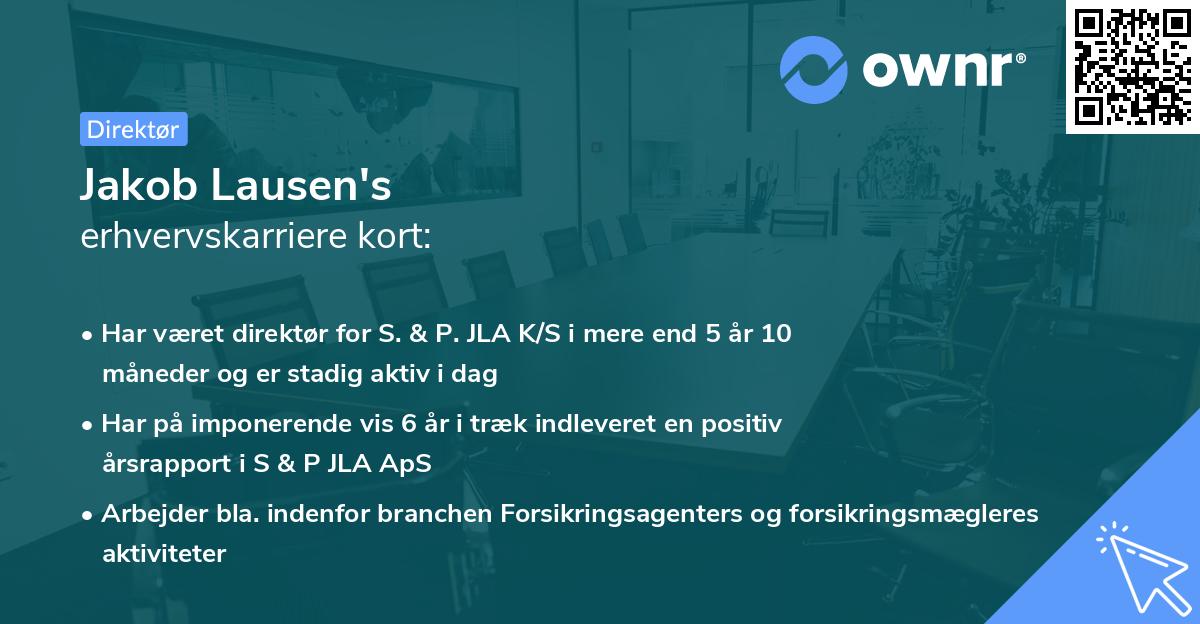 Jakob Lausen's erhvervskarriere kort
