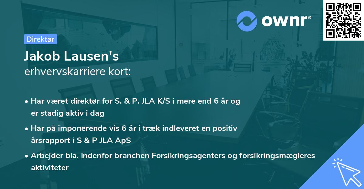 Jakob Lausen's erhvervskarriere kort