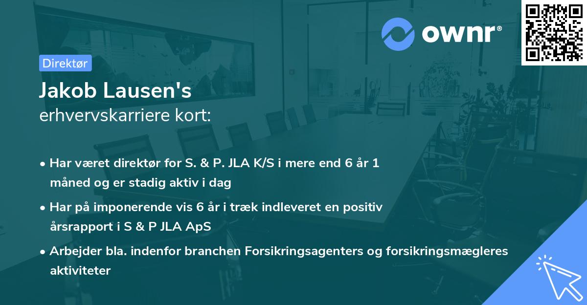 Jakob Lausen's erhvervskarriere kort