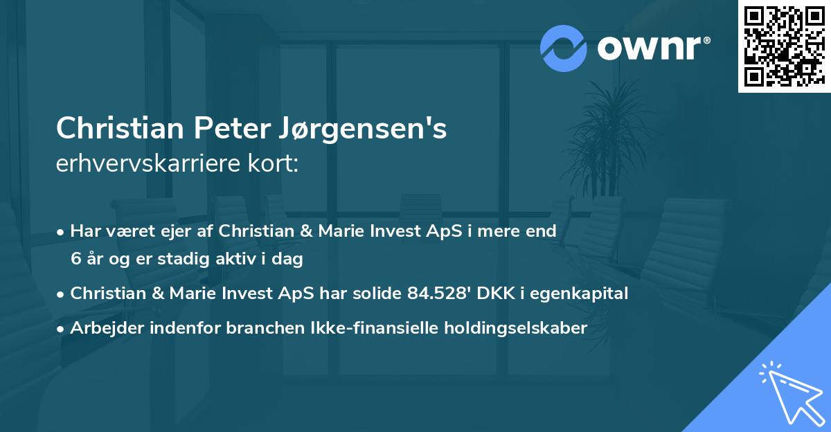 Christian Peter Jørgensen's erhvervskarriere kort