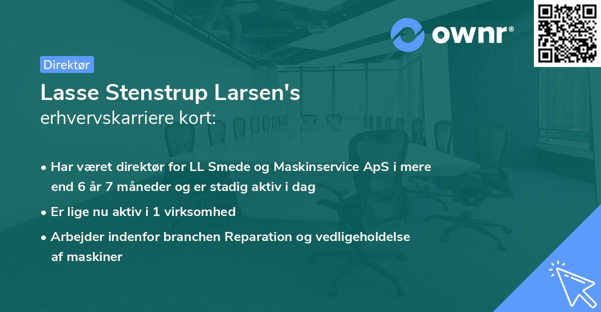 Lasse Stenstrup Larsen's erhvervskarriere kort