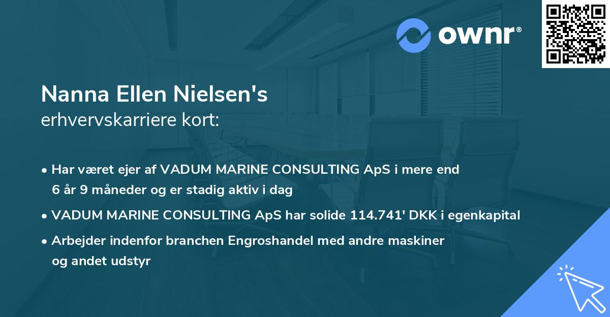 Nanna Ellen Nielsen's erhvervskarriere kort