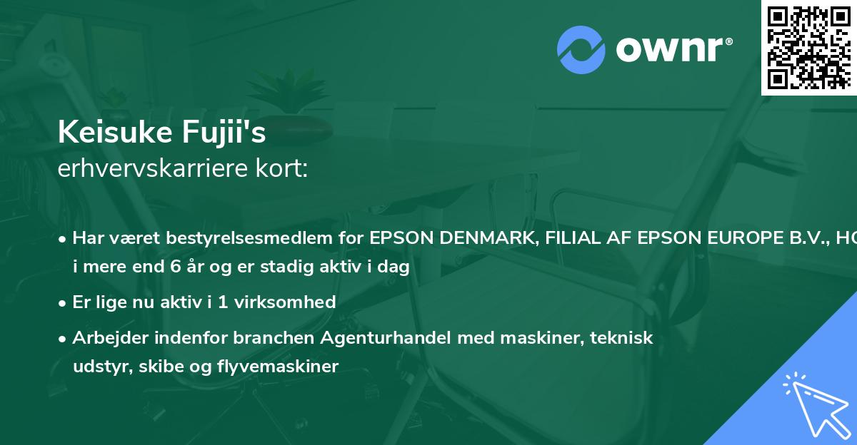 Keisuke Fujii's erhvervskarriere kort