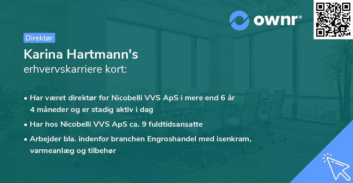 Karina Hartmann's erhvervskarriere kort