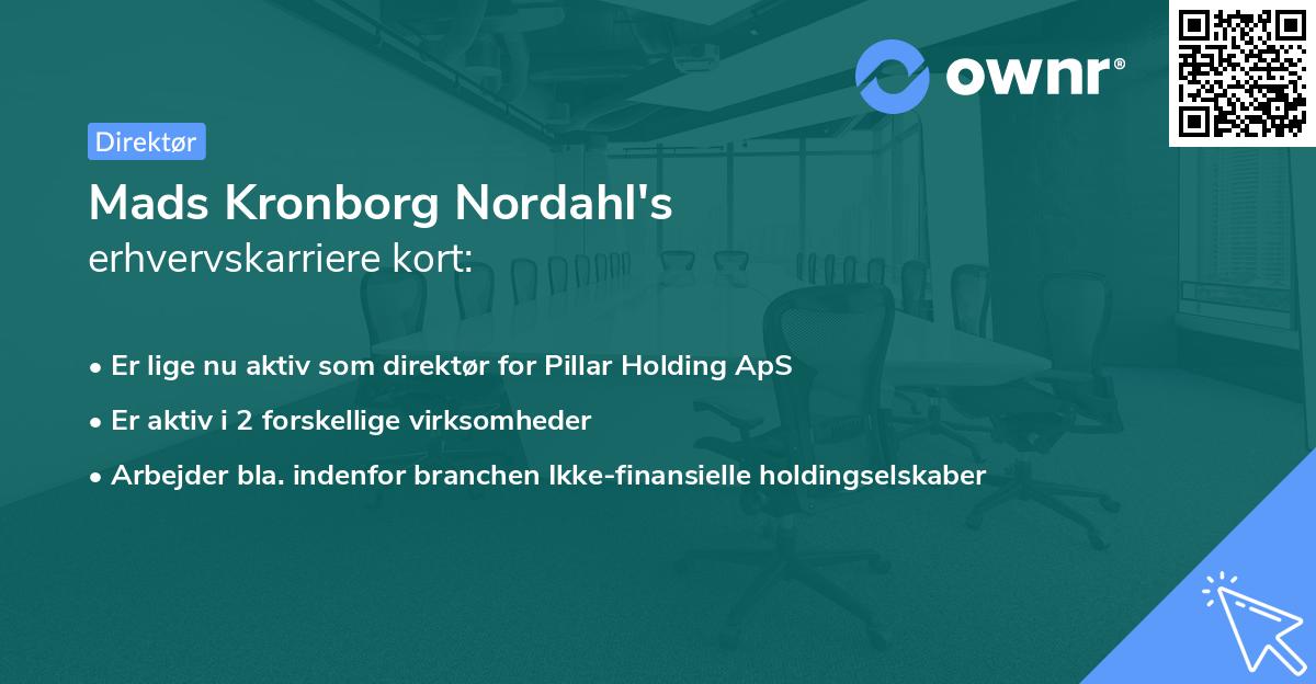 Mads Kronborg Nordahl's erhvervskarriere kort