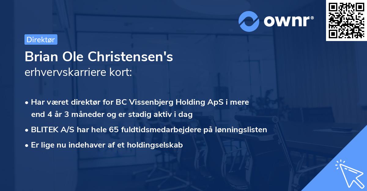 Brian Ole Christensen's erhvervskarriere kort