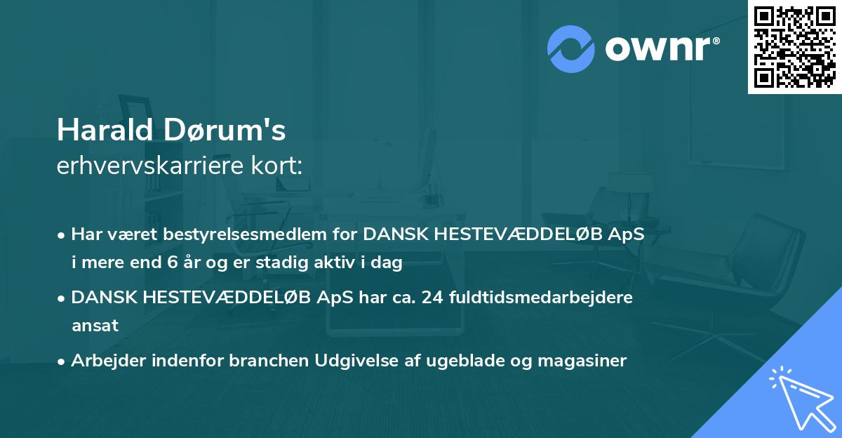 Harald Dørum's erhvervskarriere kort