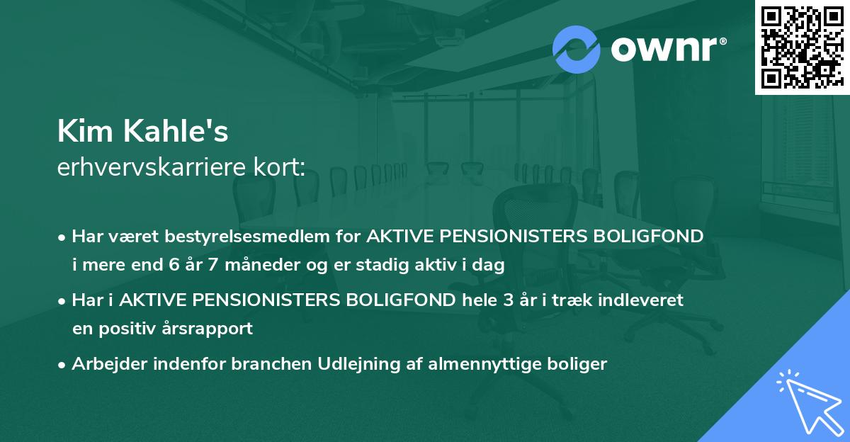 Kim Kahle's erhvervskarriere kort