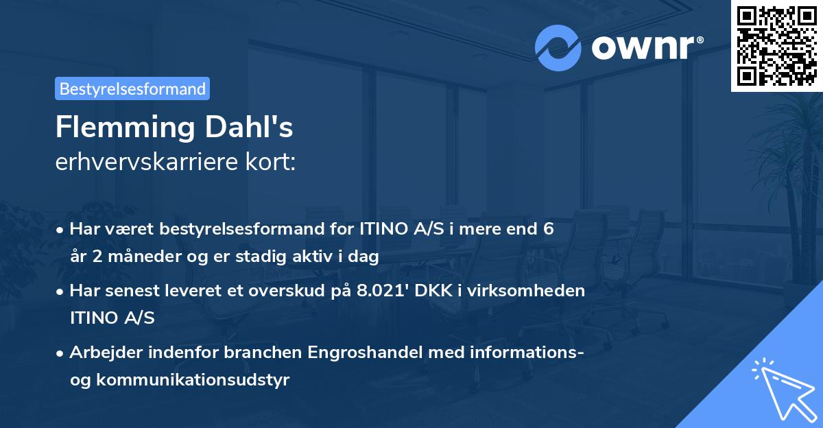 Flemming Dahl's erhvervskarriere kort