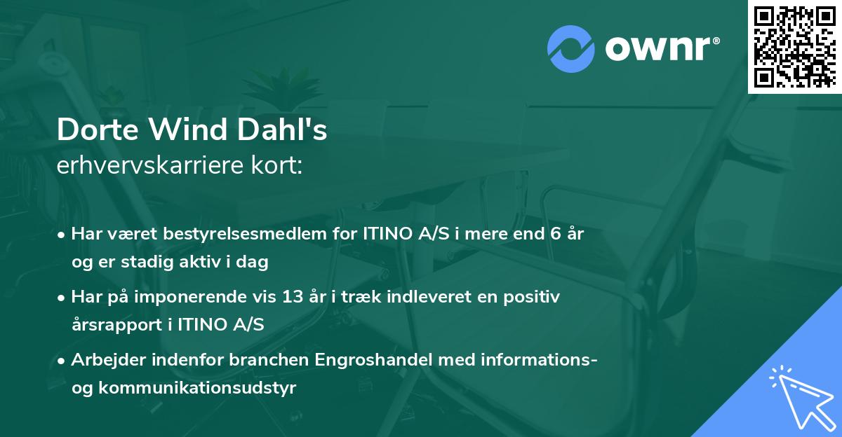 Dorte Wind Dahl's erhvervskarriere kort