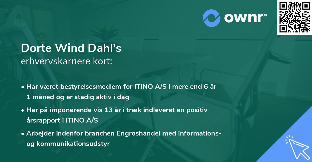 Dorte Wind Dahl's erhvervskarriere kort